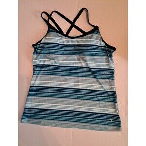 Danskin Now Yoga L 12/14 Dri-More Tech Tank Attached Shelf Bra